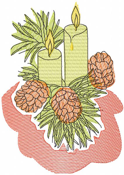Cones and candles free embroidery design