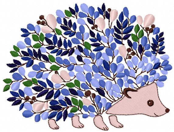 Forest hedgehog free embroidery design