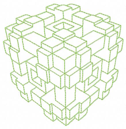Geometric figure cube free embroidery design