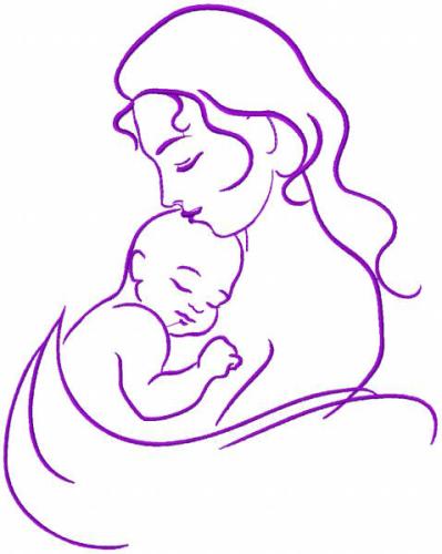 More information about "Newborn and mother free embroidery design"