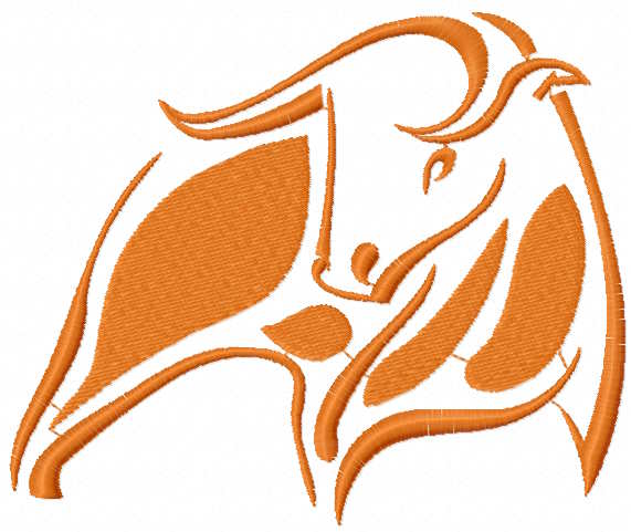 Orange bull free embroidery design