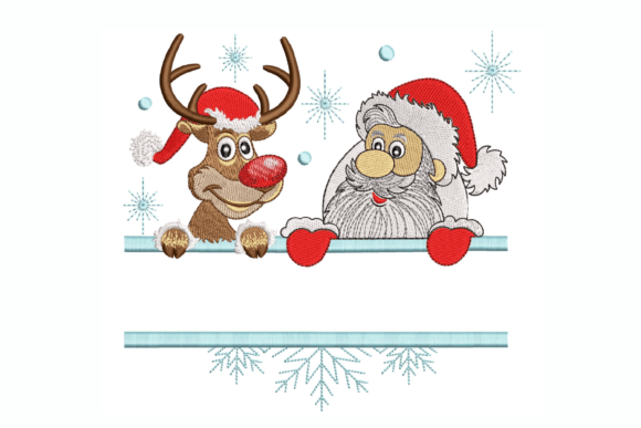 Santa and Deer free embroidery design