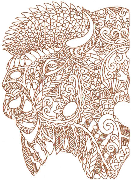 Bison free embroidery design