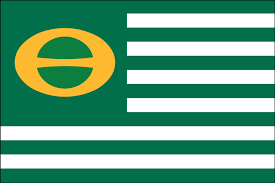 "Ecology Flag", a popular symbol from the 1970s free embroidery design