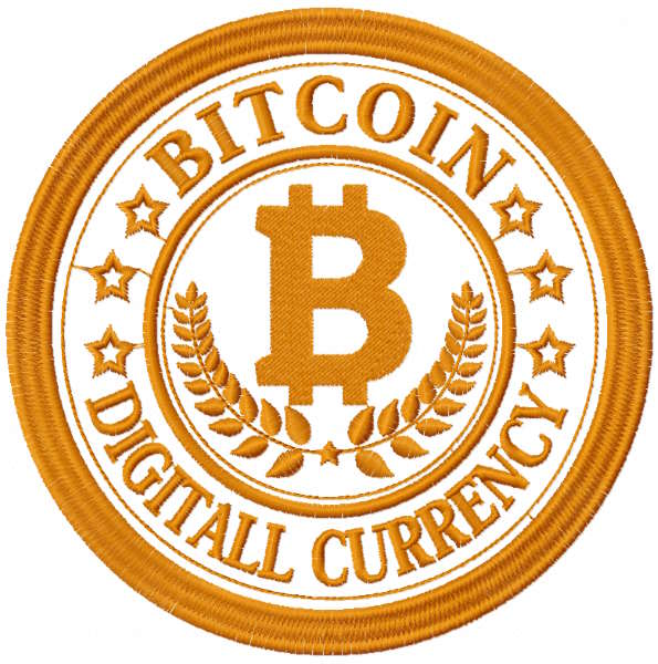 Bitcoin digital currency free embroidery design