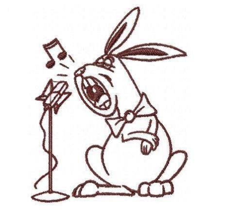 More information about "Hare singer with microphone free embroidery design"