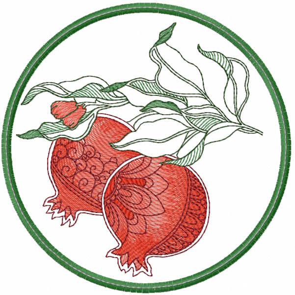 Lunchmat Pomegranate free embroidery design