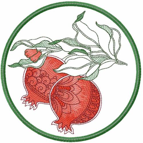 More information about "Lunchmat Pomegranate free embroidery design"
