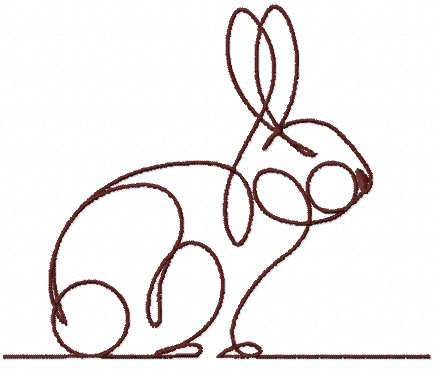Rabbit stitch free embroidery design