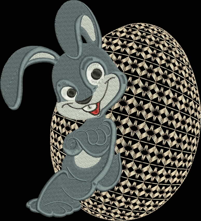 Rabbit with big egg free embroidery design