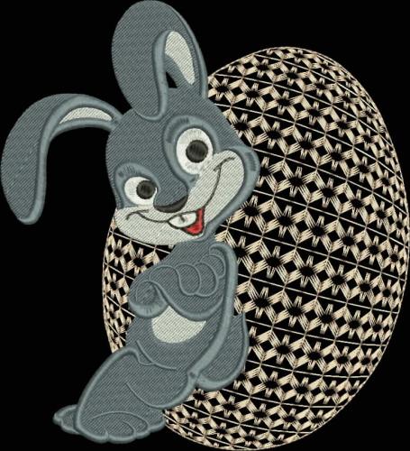 More information about "Rabbit with big egg free embroidery design"