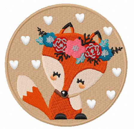 More information about "Autumn cute fox free embroidery design"