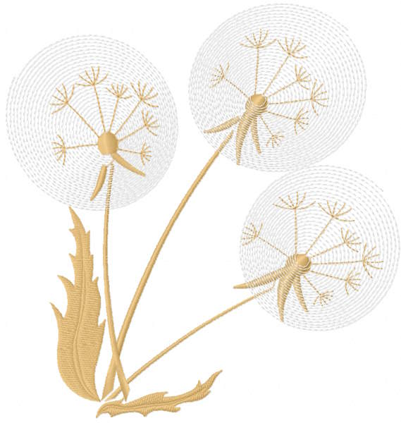 Brown dandelions free embroidery design