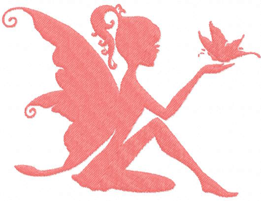 Fairy with butterfly free embroidery design
