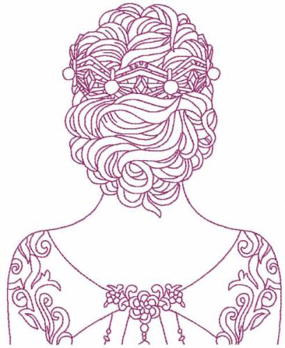 More information about "Girls with hairstyles back free embroidery design"