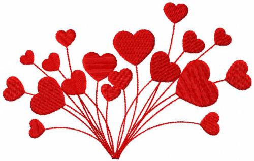 More information about "Red hearts free embroidery design"