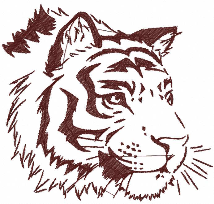 Tiger muzzle free embroidery design