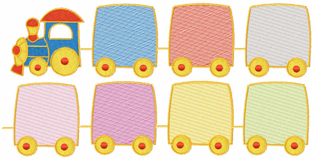Train toy free embroidery design
