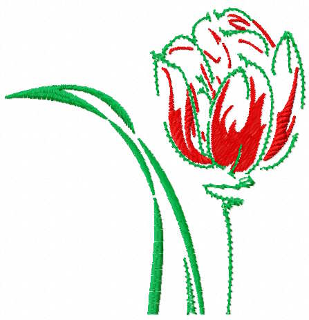 Tulip free embroidery design 5
