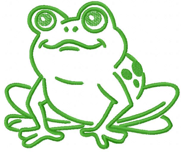 Frog applique free embroidery design