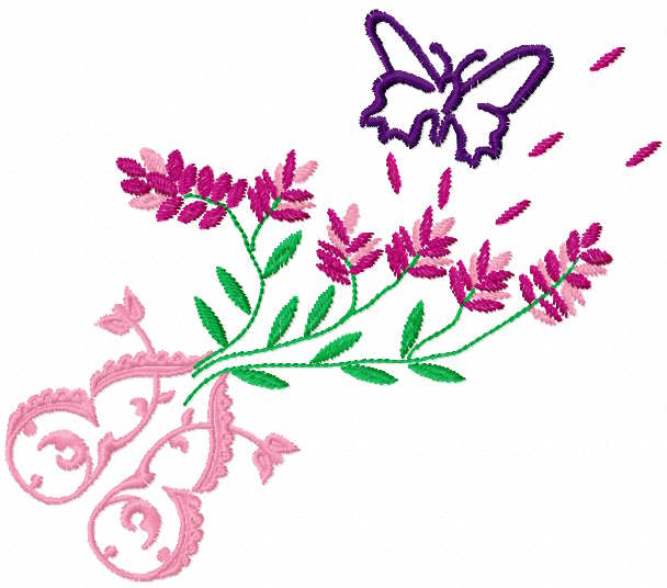 Lavender corner free embroidery design