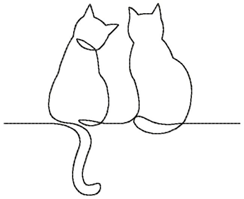 More information about "Cats outline free embroidery design"