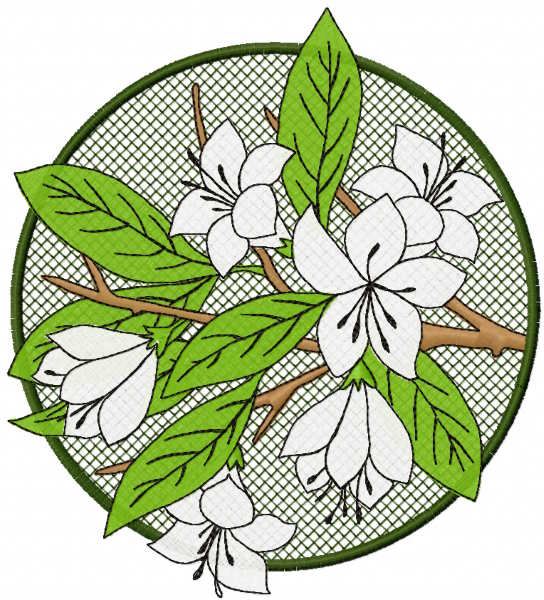 Apple flower free embroidery design