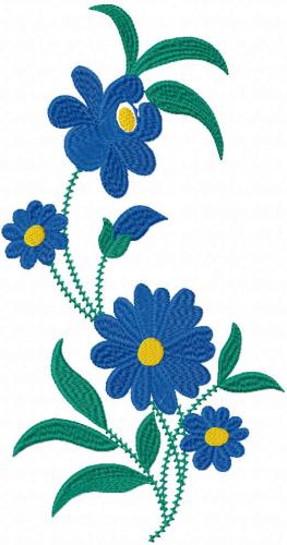 More information about "Dark blue flowers free embroidery design"