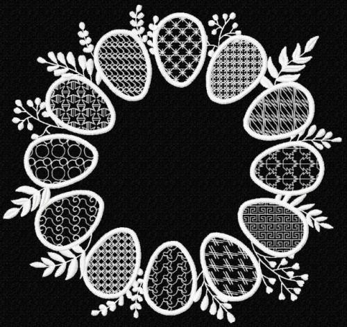 More information about "Easter egg wreath free embroidery design"