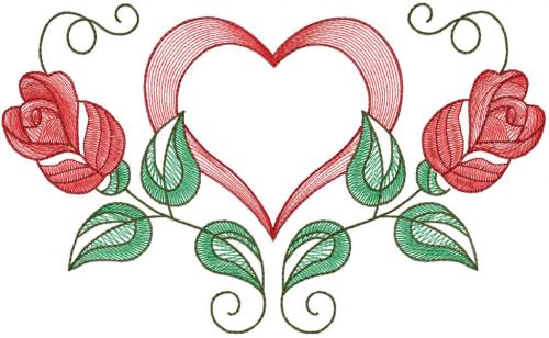 More information about "Roses heart free embroidery design"