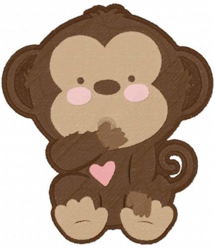 More information about "Surprised monkey baby free embroidery design"