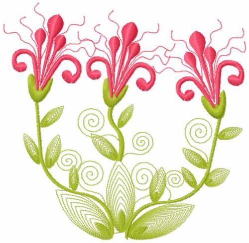 More information about "Three flowers free embroidery design"