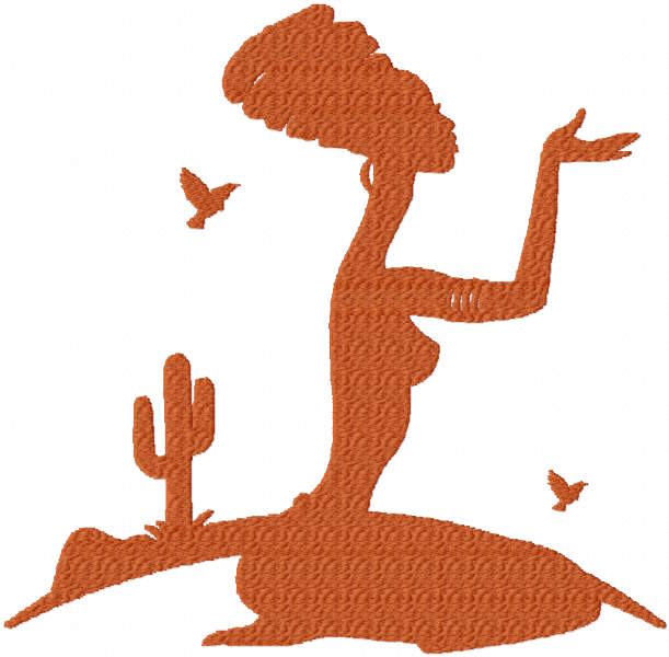 African woman in savanna free embroidery design