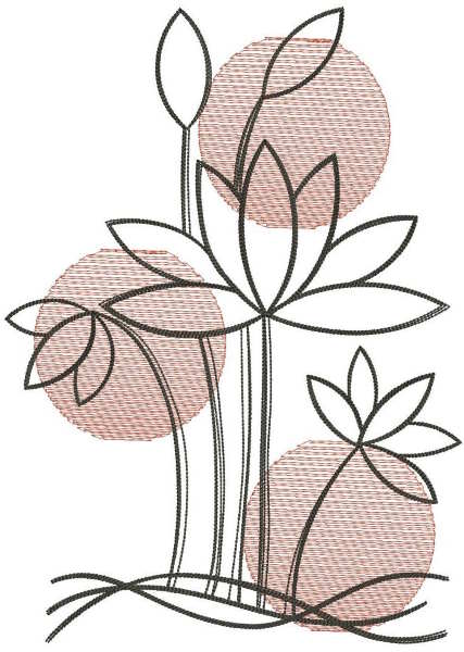 Circle and flowers free embroidery design