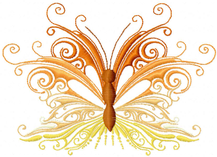 Fall colors butterfly free embroidery design