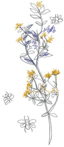 More information about "Delightful Spring Field Flower Sketch Free Embroidery Design"