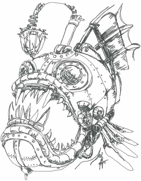 Steampunk sketch free embroidery design