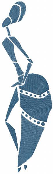 African dancing woman free embroidery design