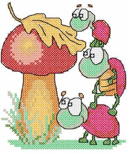 More information about "Ants evaluate mushroom free embroidery design"