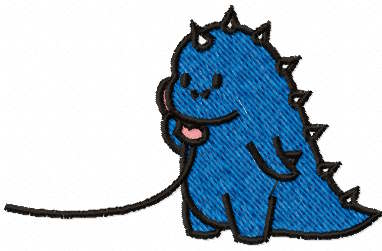 Dinosaur answering on the phone free embroidery design