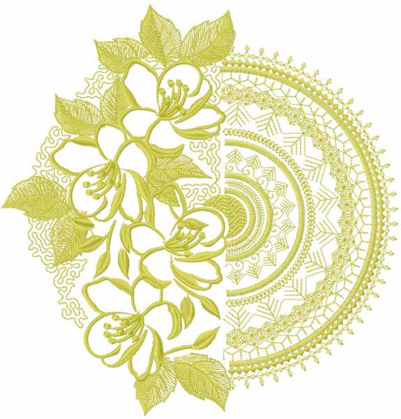 East style floral ornament free embroidery design