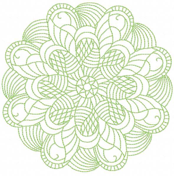 Green mandala free embroidery design