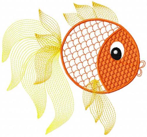 More information about "Little gold fish free embroidery design"