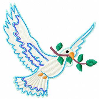 Peace dove with olive branch free embroidery design