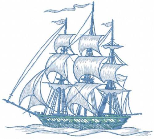 More information about "Sailing ship free embroidery design"