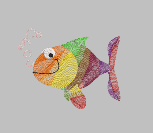 More information about "Rainbow fish free embroidery design"