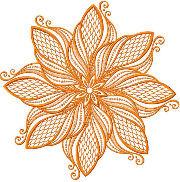 Ornamental flower free embroidery design