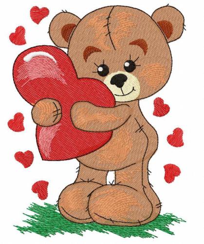 More information about "Teddy bear with heart free embroidery design"