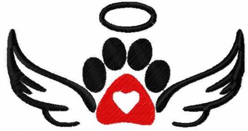 More information about "Angel wings with paws free embroidery design"