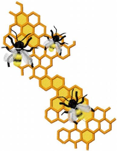More information about "Bees and honeycombs free embroidery design"